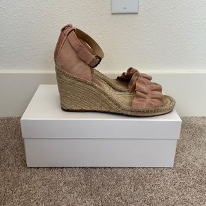 Splendid Espadrille Pink Suede Wedges Size 7 1/2